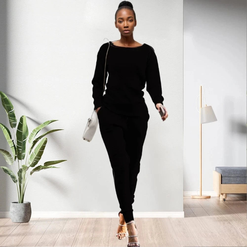 90905-MX61 autumn new arrival 12 colors two piece knitted jumpsuit woman