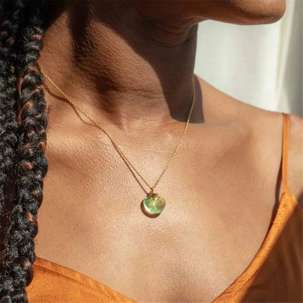 925 sterling silver fashion jewelry necklaces sparkling colored round zircon pendant gold plated necklace jewelry