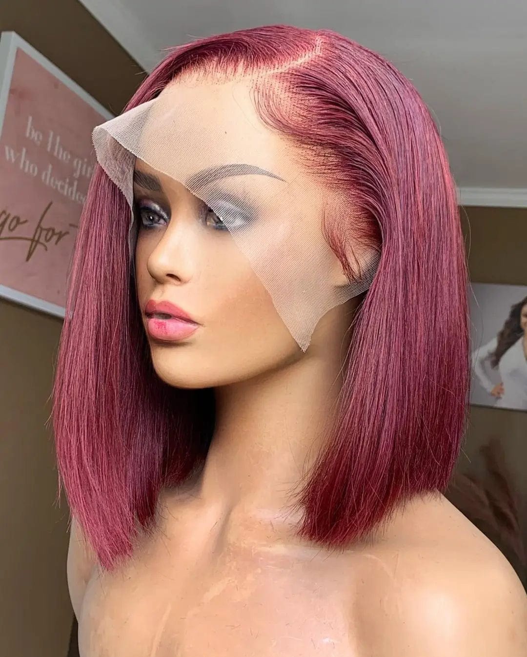 99J Burgundy Red Color Bob Wig Short Straight Bob