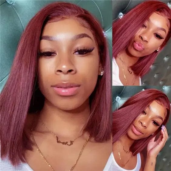99J Burgundy Red Color Bob Wig Short Straight Bob