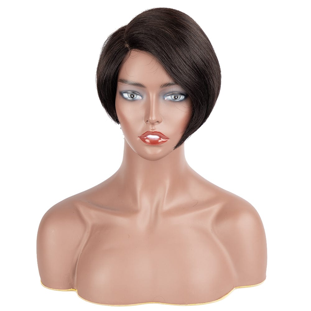 9inches / 1B Sleek quality wholesale for women straight Short pixie cut Wigs Brazilian BOB Blonde Swiss Full Lace Front Wig Human Hair Wigs