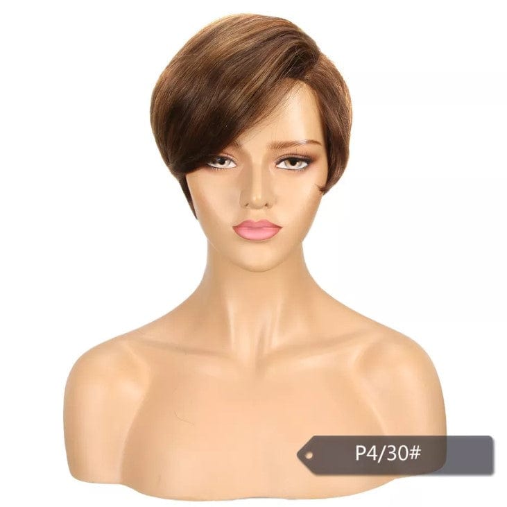 9inches / P4/30 Sleek quality wholesale for women straight Short pixie cut Wigs Brazilian BOB Blonde Swiss Full Lace Front Wig Human Hair Wigs