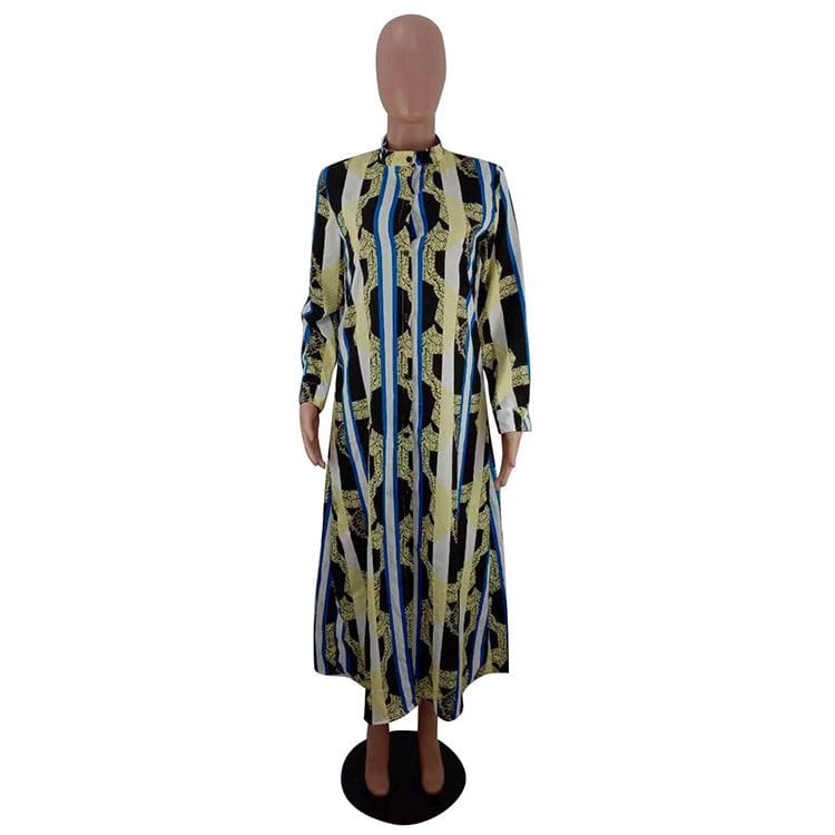 9S03945 hot sell printed casual autumn buttons 2019 New Arrival Woman Lady Fashion Dress