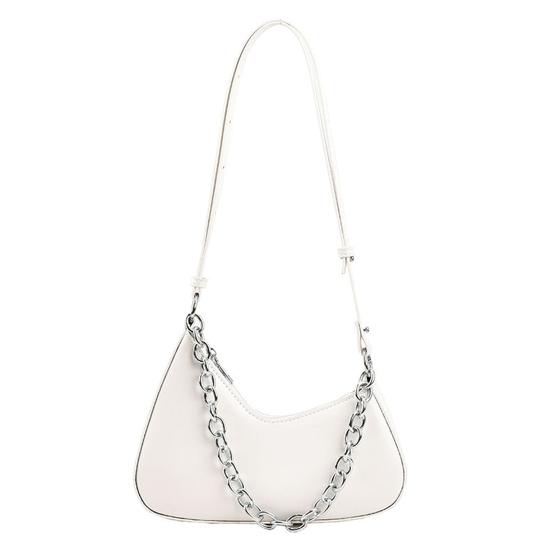 20 CHAIN EMBOSSED ARMPIT BAG FULL BLACK CALFSKIN
