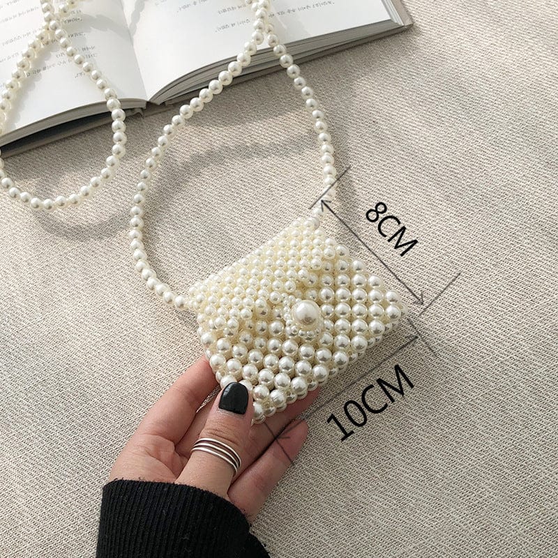 A5 Ins Ladies Pearl Mini Clear Clutch Strap Baroque Evening Beach Crossbody Diy Hand Woven Handle Rice Beaded Purse For Girls