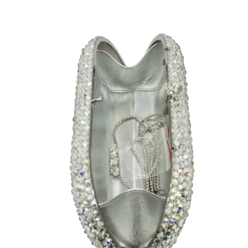 AB Silver Luxury Handmade Shinny Crystal Rhinestone Clutch Bags Women Party Purse Wedding Wristlets Evening Bags