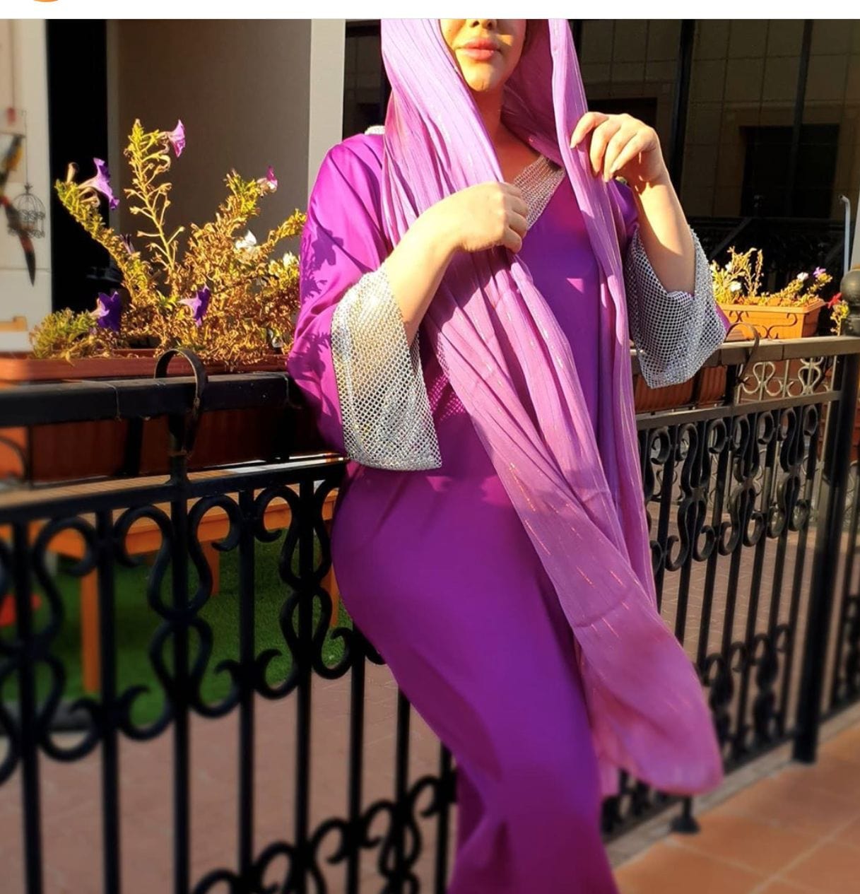 AB032 Middle Eastern Satin Bead Full Set Diamond Mesh Muslim Women Long Dress