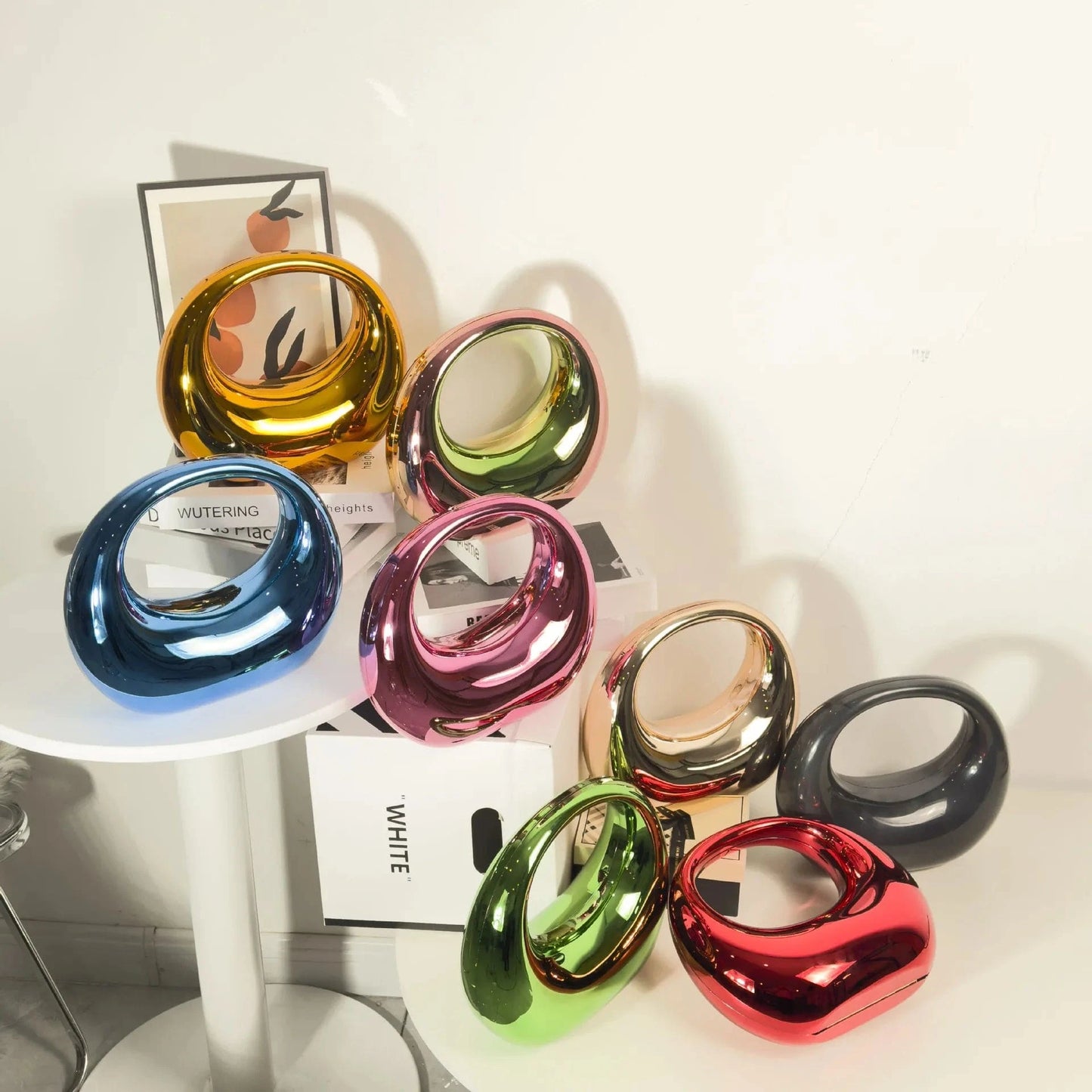 Acrylic Evening Clutch Purse Moon Shape Unique Fashion Handbags for Women Luxury Evening Bags 2024