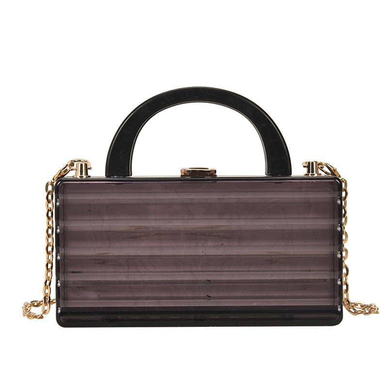 Acrylic Transparent Crystal Texture Box Handbag Fine Metal Chain Crossbody Bags for Women Fashion Mahjong Bags Ladies Luxury