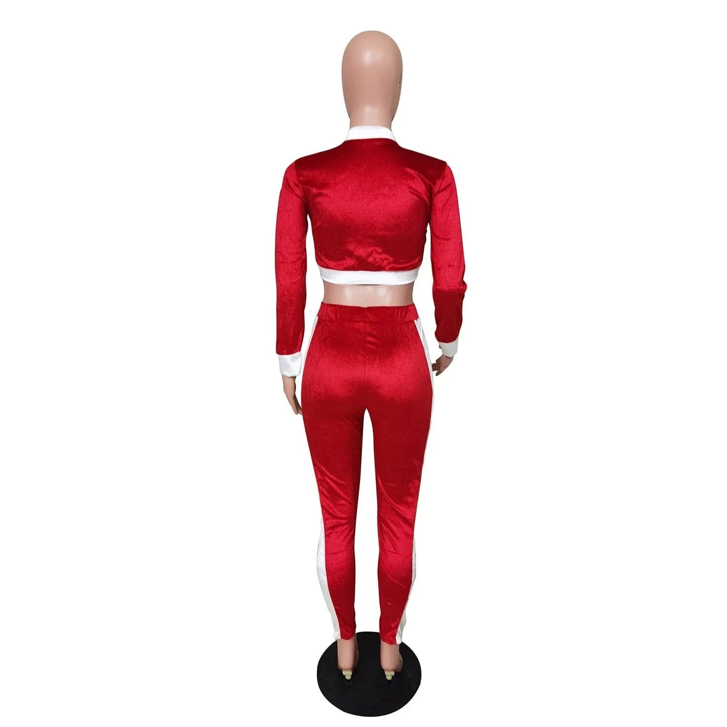 Active Wear Velvet Joggers 2 Piece Set Sport Wear Cropped Sweatshirts Hoodies Female Set Ladies Crop Top Hoodies Set