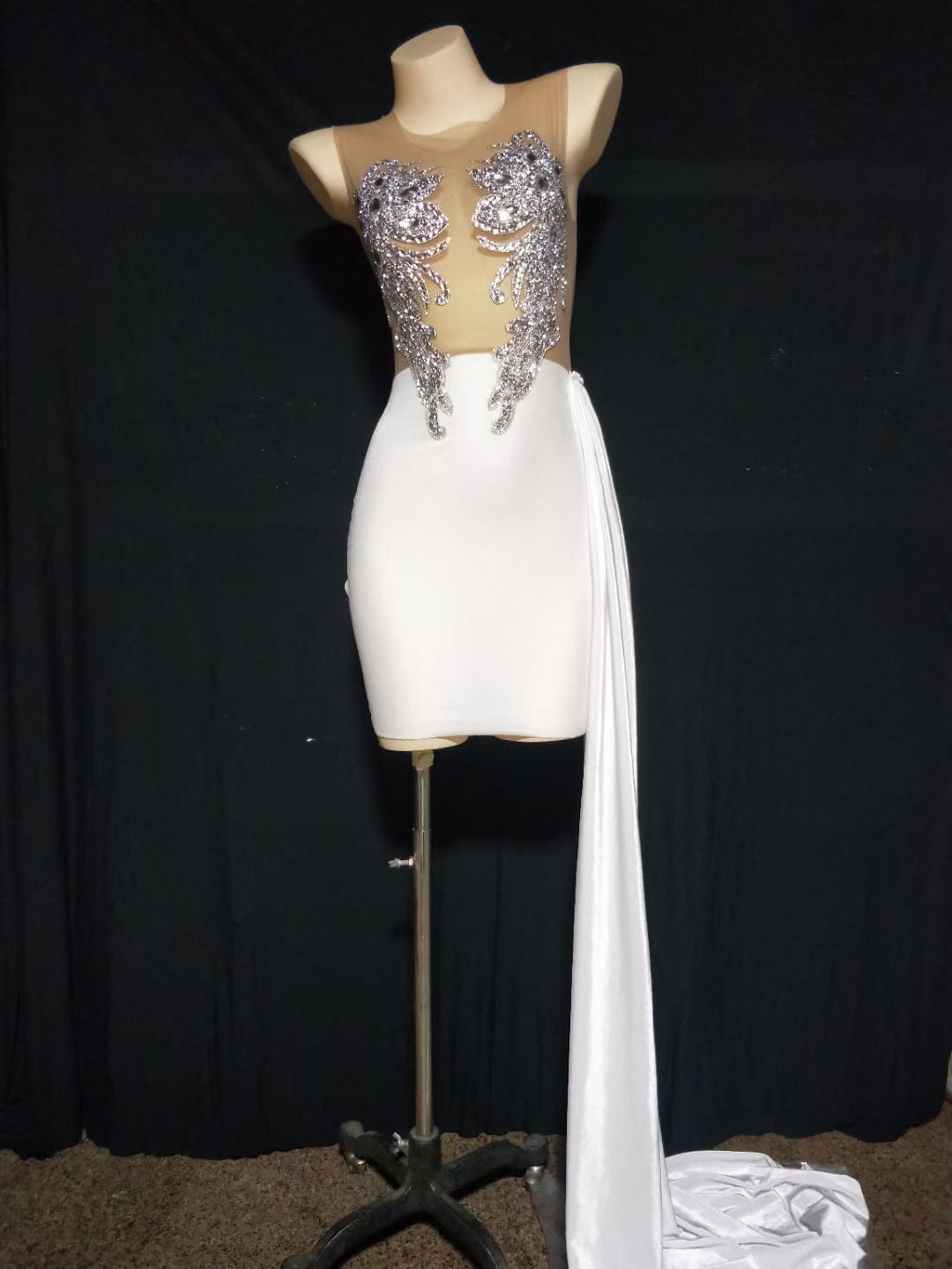 AD1336 Diamond Corset Ruffled Mini Dresses Party Sexy Sequin Plus Size Glitter Dress