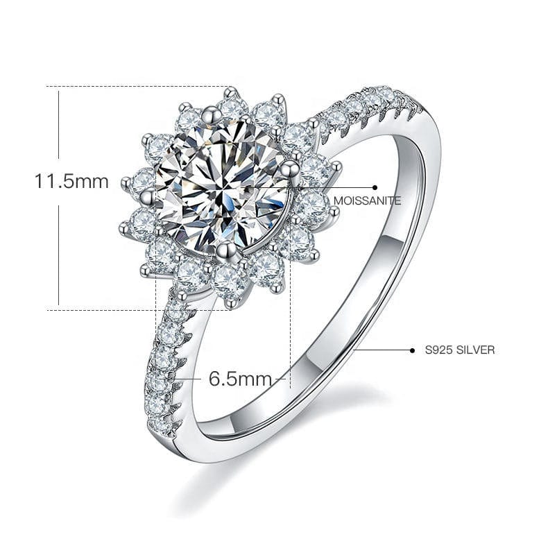 ADODO jewelry Classic 925 Sterling Silver Couple ring D color 1ct Moissanite diamond 10k Gold plated Wedding Ring