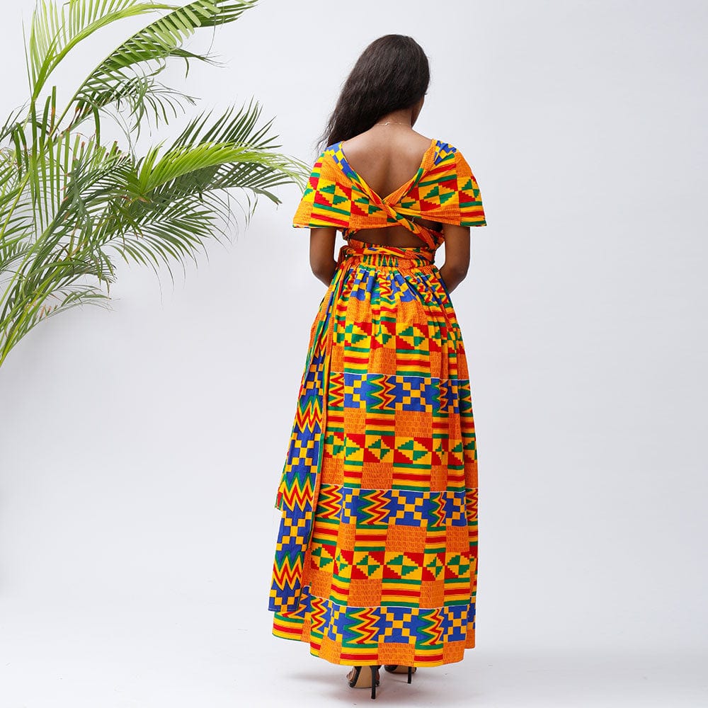 African Kitenge Lady Casual Styles Dress Designs Plus Size Woman'S Dresses Clothing Plus Size A-Line Print Skirts And Dresses