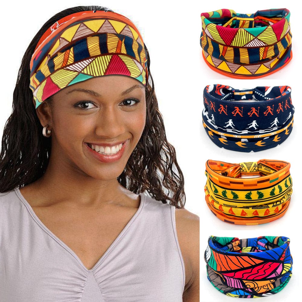 African Style Headband Yoga Customized Printed Headband Outdoor Dance Absorb Sweat Elastic Fitness Headband Africa Hair Band