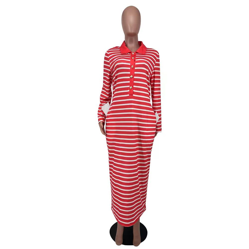 African Women Plus Size Striped Long Dress Evening Bodycon Cocktail Prom Gown Party