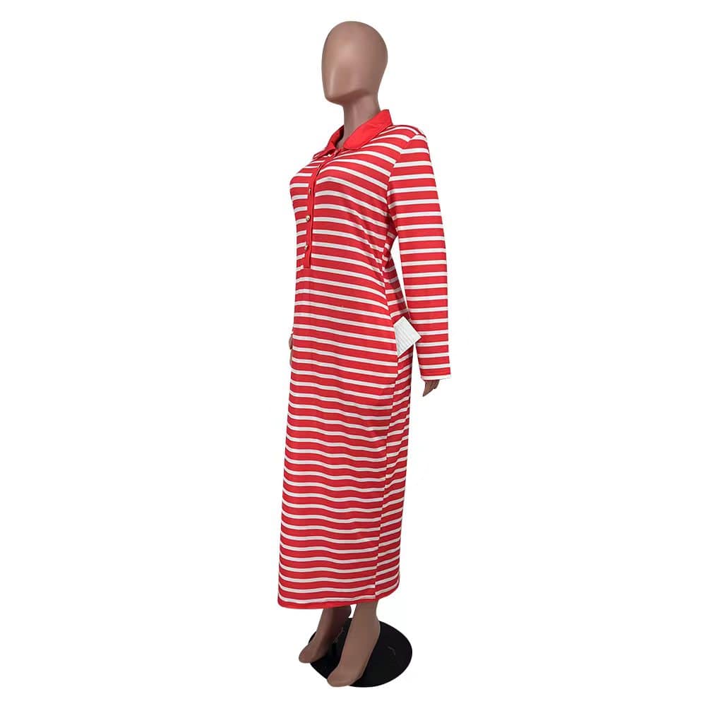 African Women Plus Size Striped Long Dress Evening Bodycon Cocktail Prom Gown Party