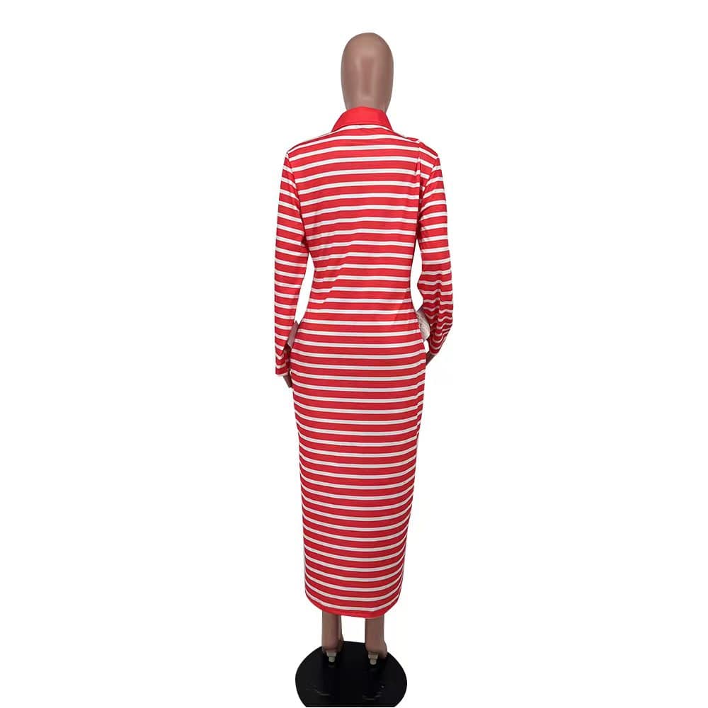 African Women Plus Size Striped Long Dress Evening Bodycon Cocktail Prom Gown Party