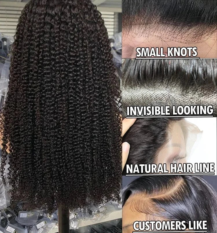 Afro Kinky Curly unprocessed 100% human hair full lace wig Glueless Full Hd Raw Brazilian Human Hair Hd Lace Frontal Wigs