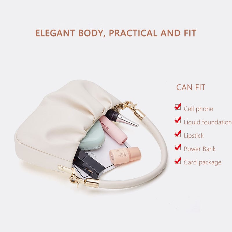 AJI Women Pleated Dumpling Armpit Bags Luxury Changeable Handbags Designer Messenger Bags  Small Lady Shoulder Bags
