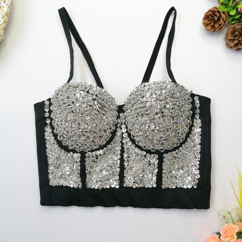 Alibaba Trends Girl Rhinestone Tank Top Rhinestone Women Sex Tube Top Vest For Women Camisole Bustier Corset Couture Crop Tops
