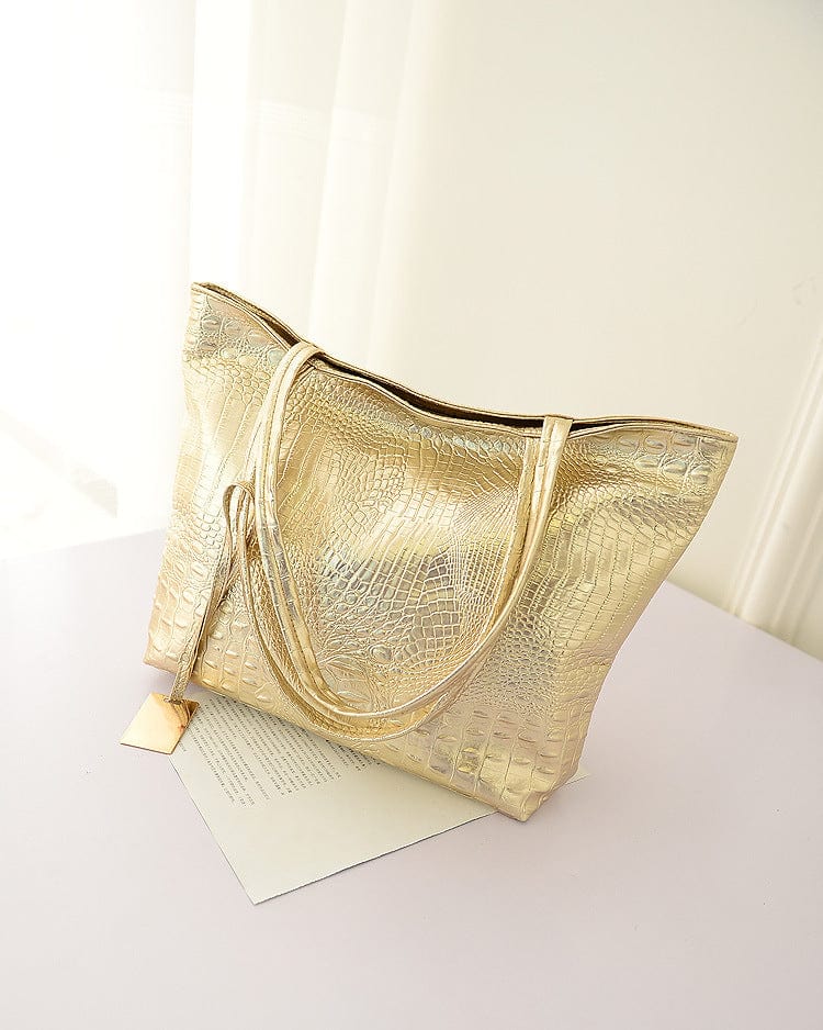 Alibaba Wholesale bolsos de mujer carteras Fashion Cheap large tote bag Golden Crocodile Ladies Purse Women Hand Bag