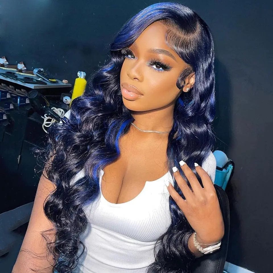 Allure Romance Wavy Wigs Highlight Blue Body Wave