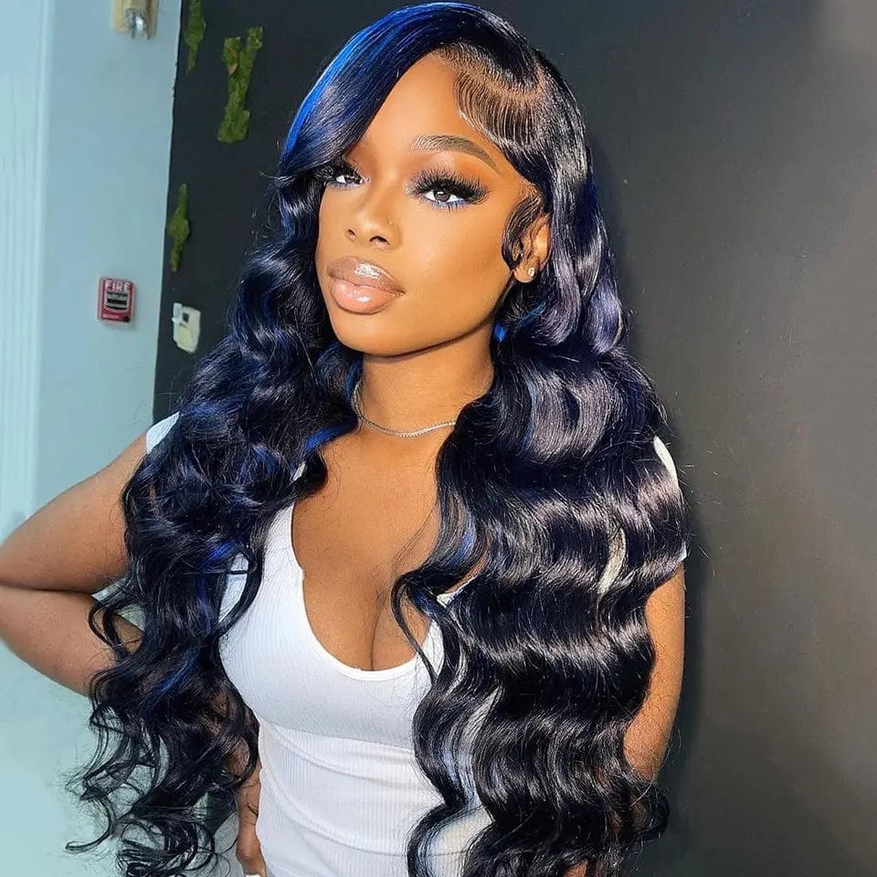 Allure Romance Wavy Wigs Highlight Blue Body Wave