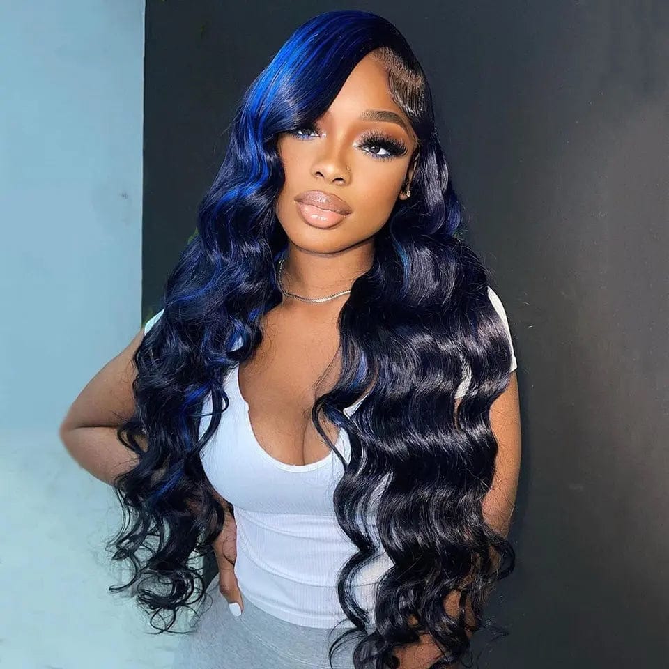 Allure Romance Wavy Wigs Highlight Blue Body Wave