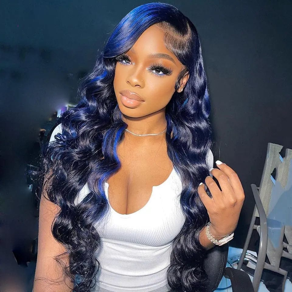 Allure Romance Wavy Wigs Highlight Blue Body Wave
