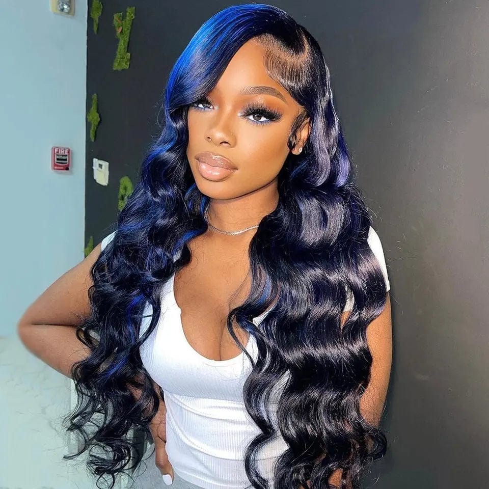 Allure Romance Wavy Wigs Highlight Blue Body Wave