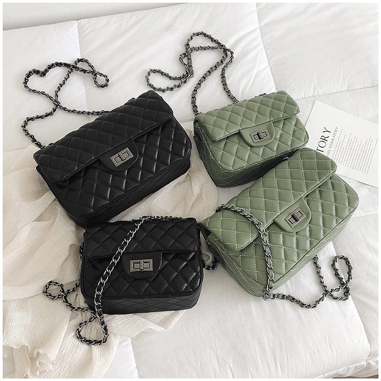 Amazon Hot Selling Women's Shoulder Bag Pu Leather Lingge Pattern Luxury Brand Designer Girl's Purse Handbag Sac