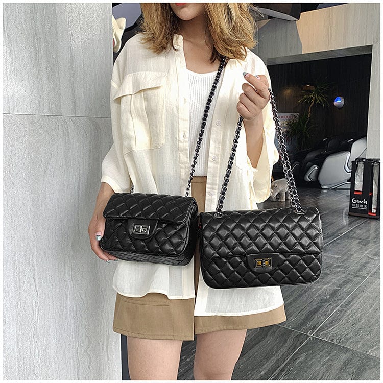 Amazon Hot Selling Women's Shoulder Bag Pu Leather Lingge Pattern Luxury Brand Designer Girl's Purse Handbag Sac