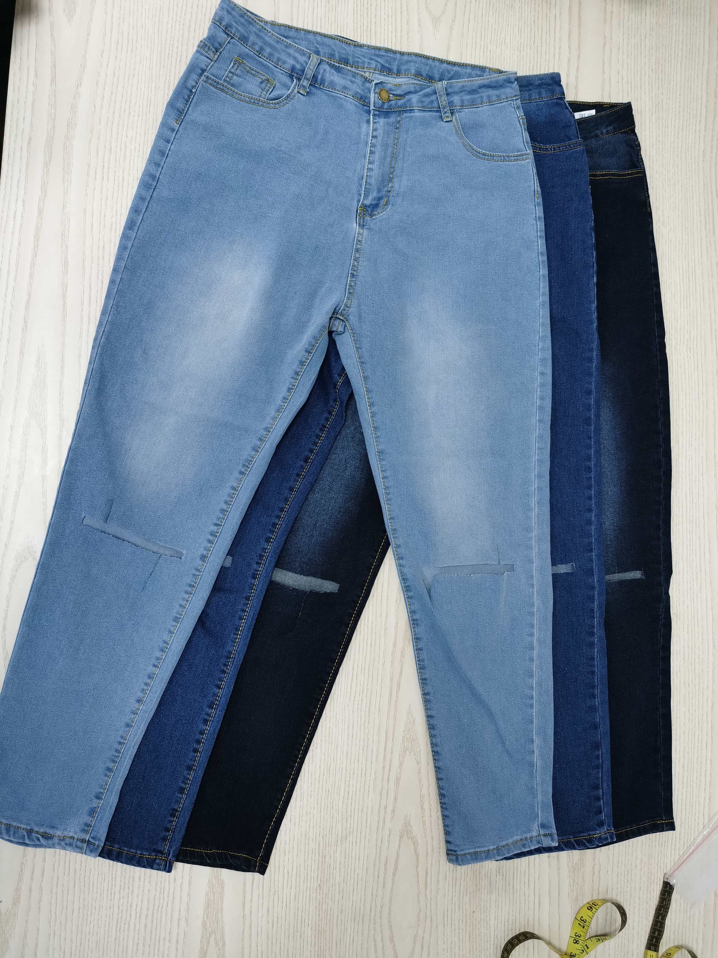 Amazon ladies high waisted stretchy Fat Girl Woman Ripped Over Big Size 4XL 5XL 6XL 7XL trousers Women plus size pants & jeans