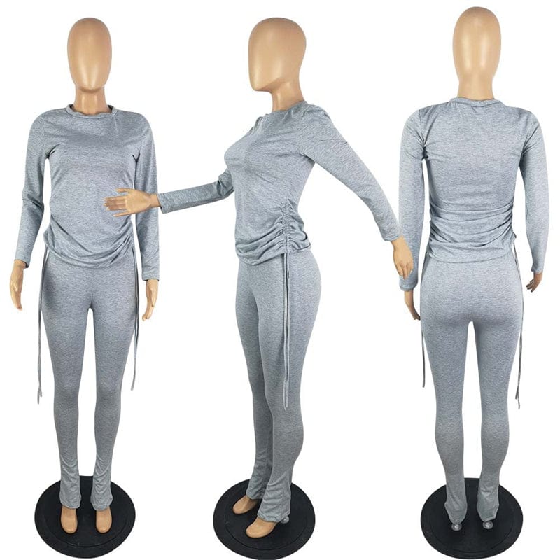 American 2022 trending fall new 2 piece pants set woman boutique apparel basic clothing women fall 2022 clothes for boutique