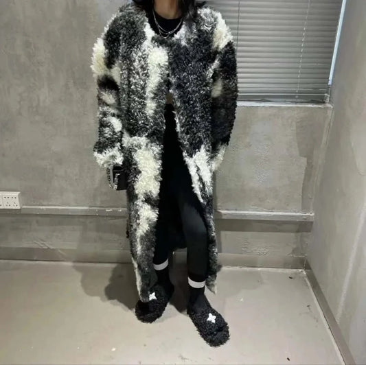 american clothing Long  women winter clothes for women cashmere Fur Coats  multi-colored fur 	 spring 2023 women s clothing