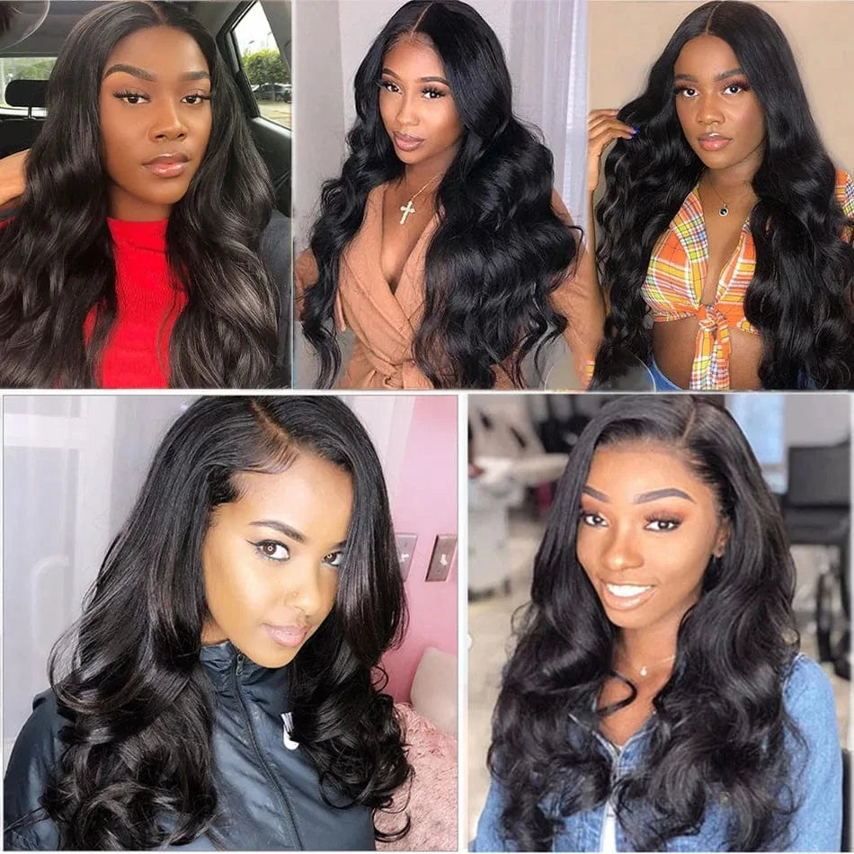 AngelBella 100% Virgin Human Hair Bundles Products Body Wave Brazilian Hair Weave Natural Curly Hair Extensions