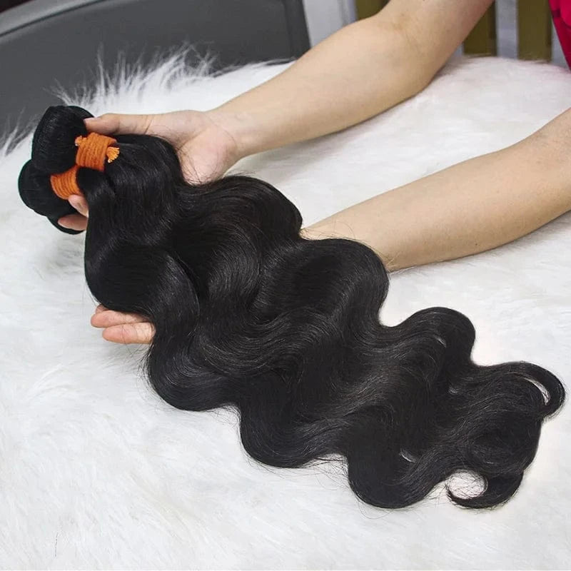 AngelBella 100% Virgin Human Hair Bundles Products Body Wave Brazilian Hair Weave Natural Curly Hair Extensions