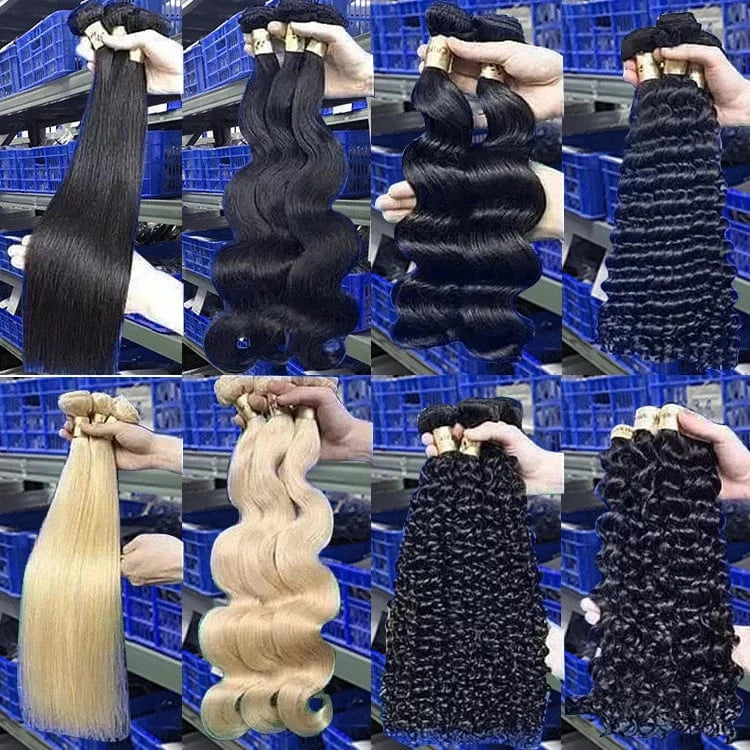 AngelBella Human Hair Blend Bundles With Closure High Quality Brazilian Hair Bundles Women Wig Hats Hair Extensions