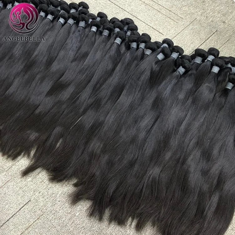 AngelBella Human Hair Blend Bundles With Closure High Quality Brazilian Hair Bundles Women Wig Hats Hair Extensions