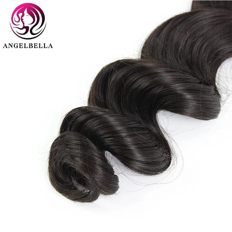 AngelBella Wholesale Human Hair Extension Natural Hair Extensions India Loose Wave Hair Braiding Extension Bundles