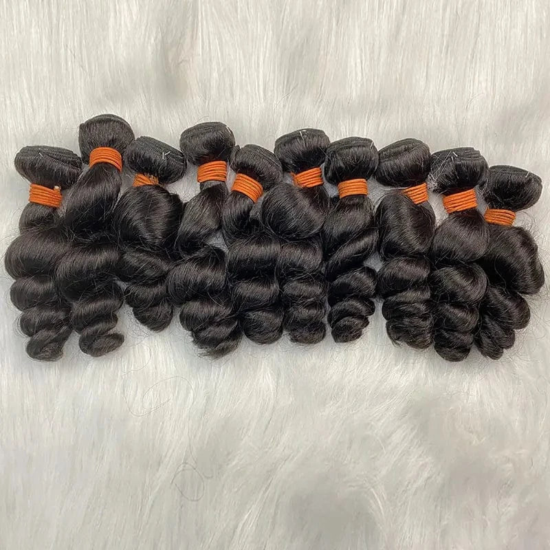 AngelBella Wholesale Human Hair Extension Natural Hair Extensions India Loose Wave Hair Braiding Extension Bundles