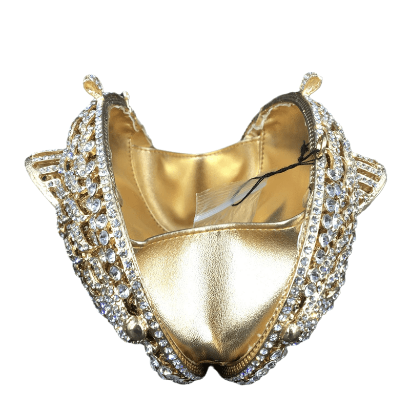 Animal Rat Pattern Women Crystal Clutch Evening Bags Metal Minaudiere Rhinestone Handbag Wedding Party Purse