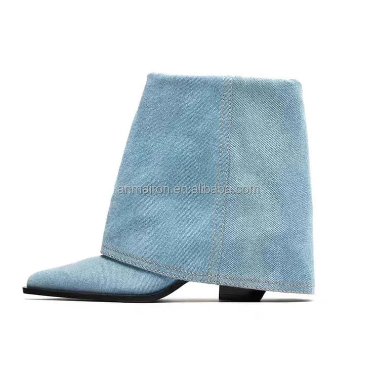 Anmairon Ready To Ship 2023 Hot Sale Women Ankle Denim Boots