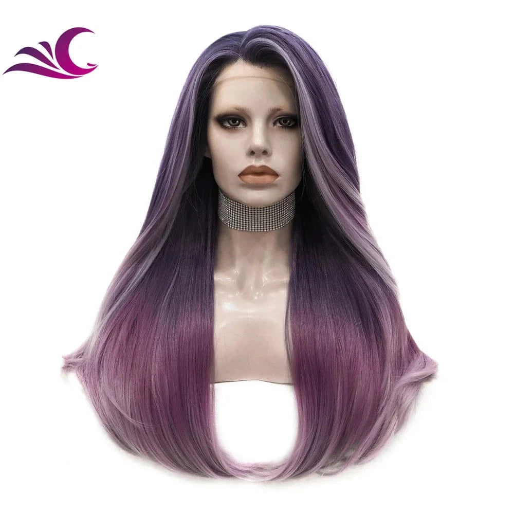 as pic / S5-2008 Celebrity piano highlight color ombre blonde glitter hair wig long body wave premium fiber synthetic hair wig