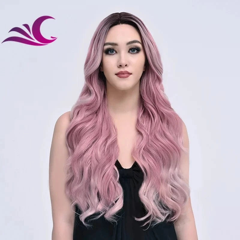 as pic / T1FH021 Red Piano Highlight Sex Colorful Futura Silk Protein Heat Resistant Synthetic Lace Front Wigs for Cospaly Daily Party