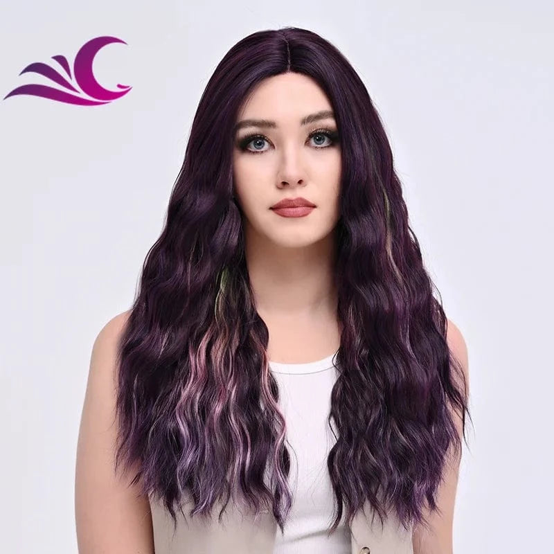 as pic / T3FH020 Red Piano Highlight Sex Colorful Futura Silk Protein Heat Resistant Synthetic Lace Front Wigs for Cospaly Daily Party