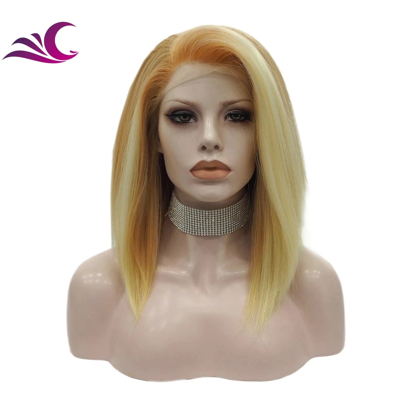as pics / S7-2010-01 Celebrity premium heat resistant fiber ombre green colorful synthetic lace front wig for cosplay darily drag