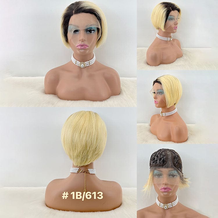 as picture / 13x1 side part 1b/613 GL perruque pixie cut curls colored human hair wigs pixie cut short brazilian wig human hair curly bob short for black women