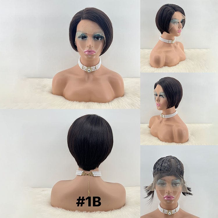 as picture / 13x1 side part 1b GL perruque pixie cut curls colored human hair wigs pixie cut short brazilian wig human hair curly bob short for black women