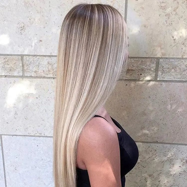 Ash Blonde Highlight #60 Color Long Straight